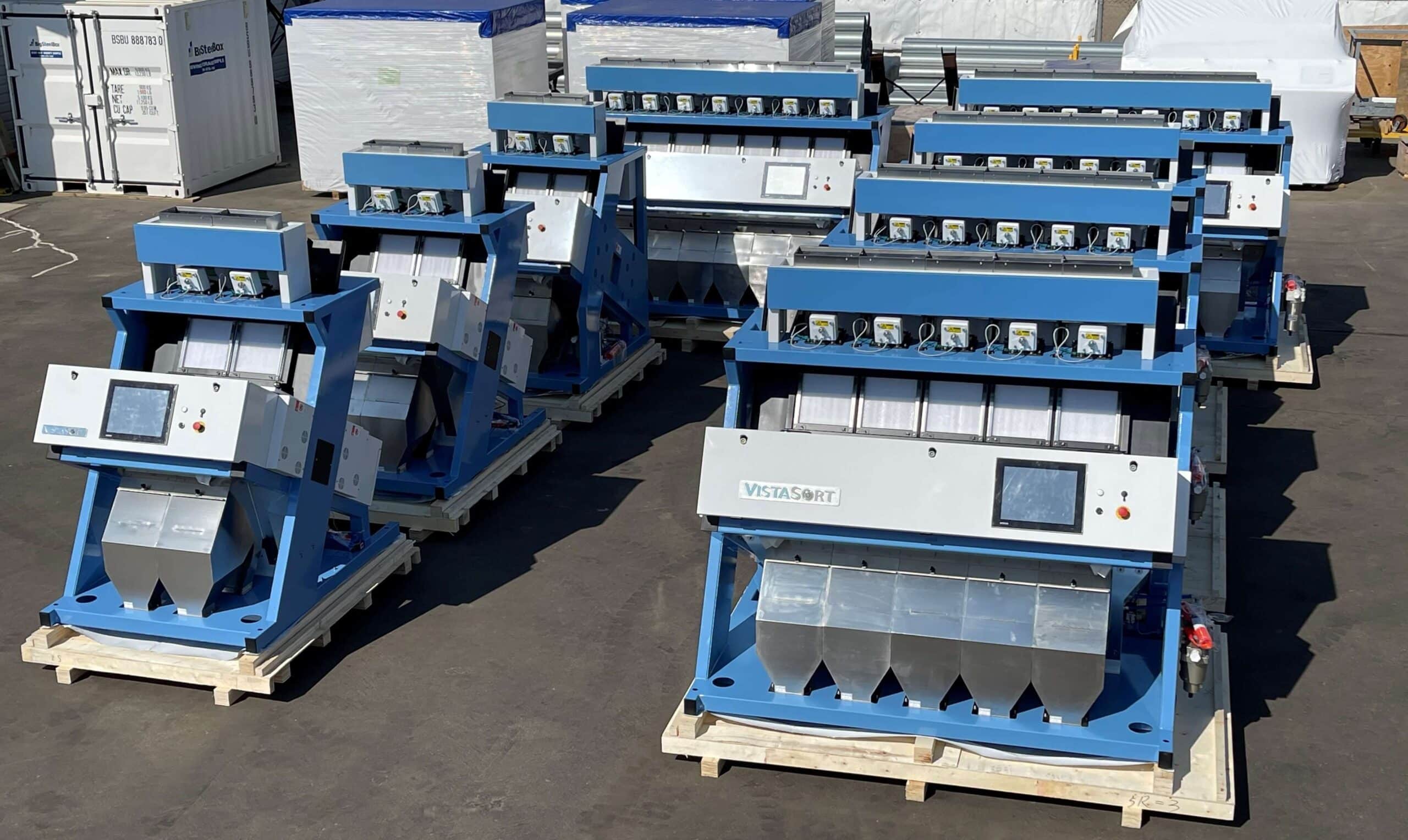 Vistasort — Multiple VistaSort optical color sorters in stock at the Saskatoon facility