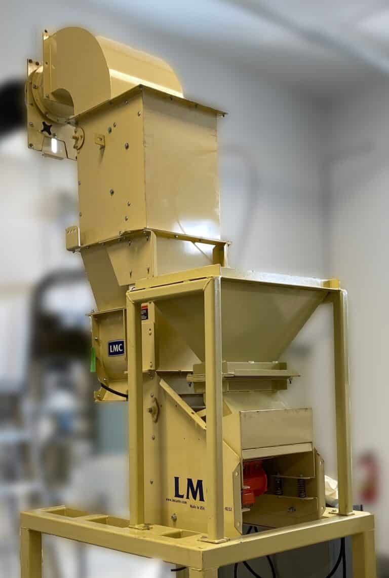 LMC Aspirator air separation system installed and operating in a seed and grain processing facility