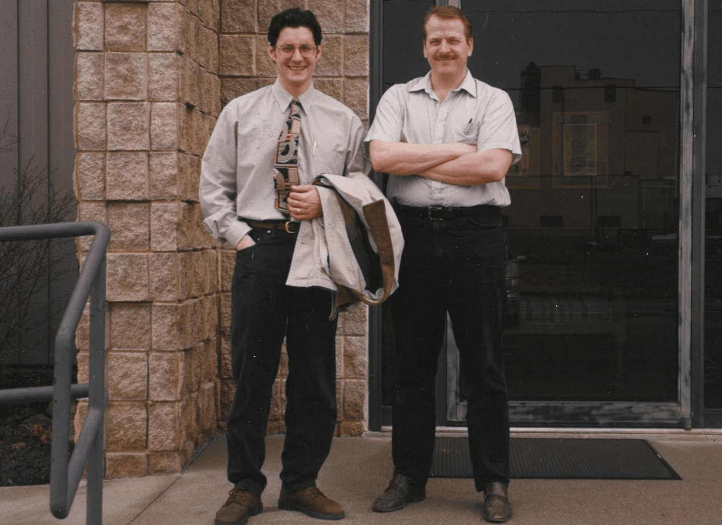 Vistasort — Steven Chivilo with Phil Teemle at the Clipper manufacturing facility in Bluffton, Indiana, 1995