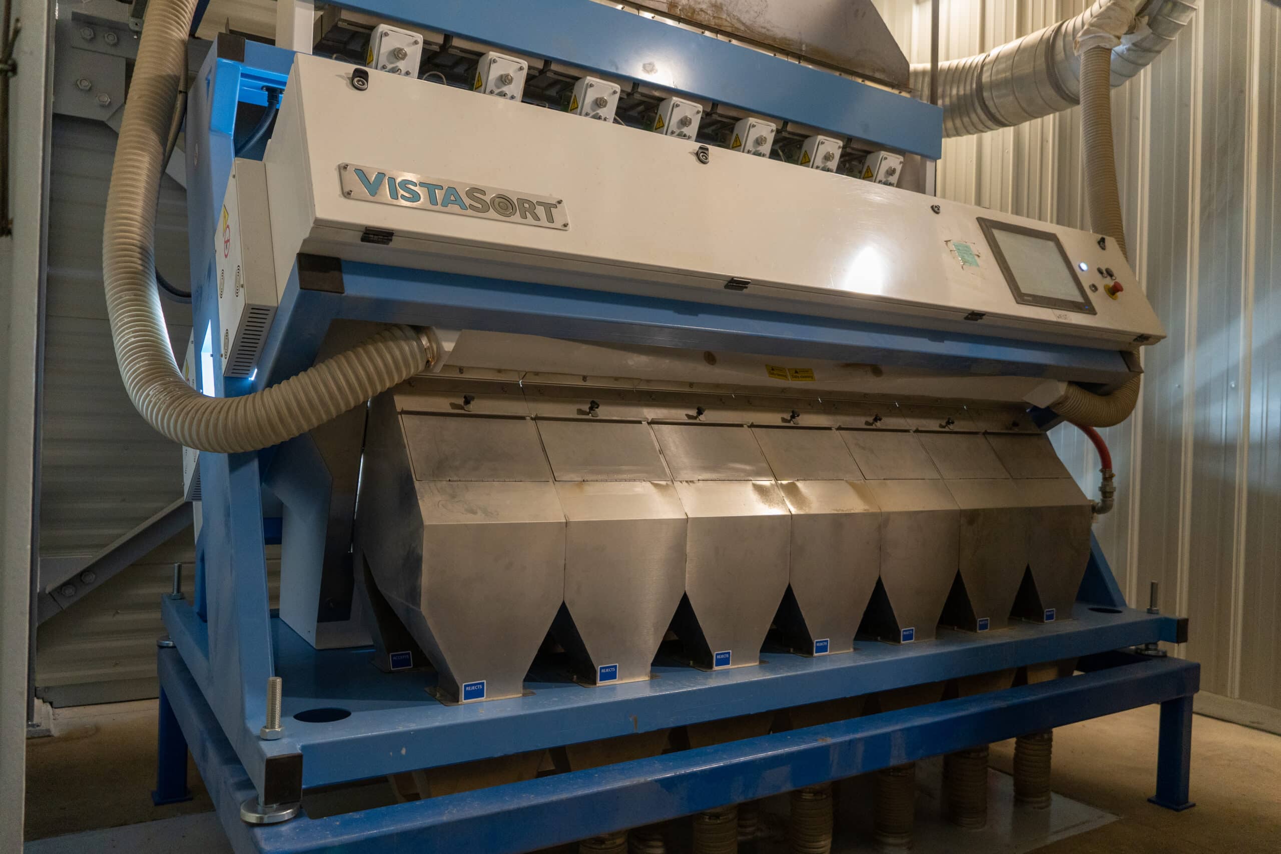 VistaSort Optical Color Sorter 7-Chute installed at Westlock Seed Cleaning Co-op, Westlock, Alberta