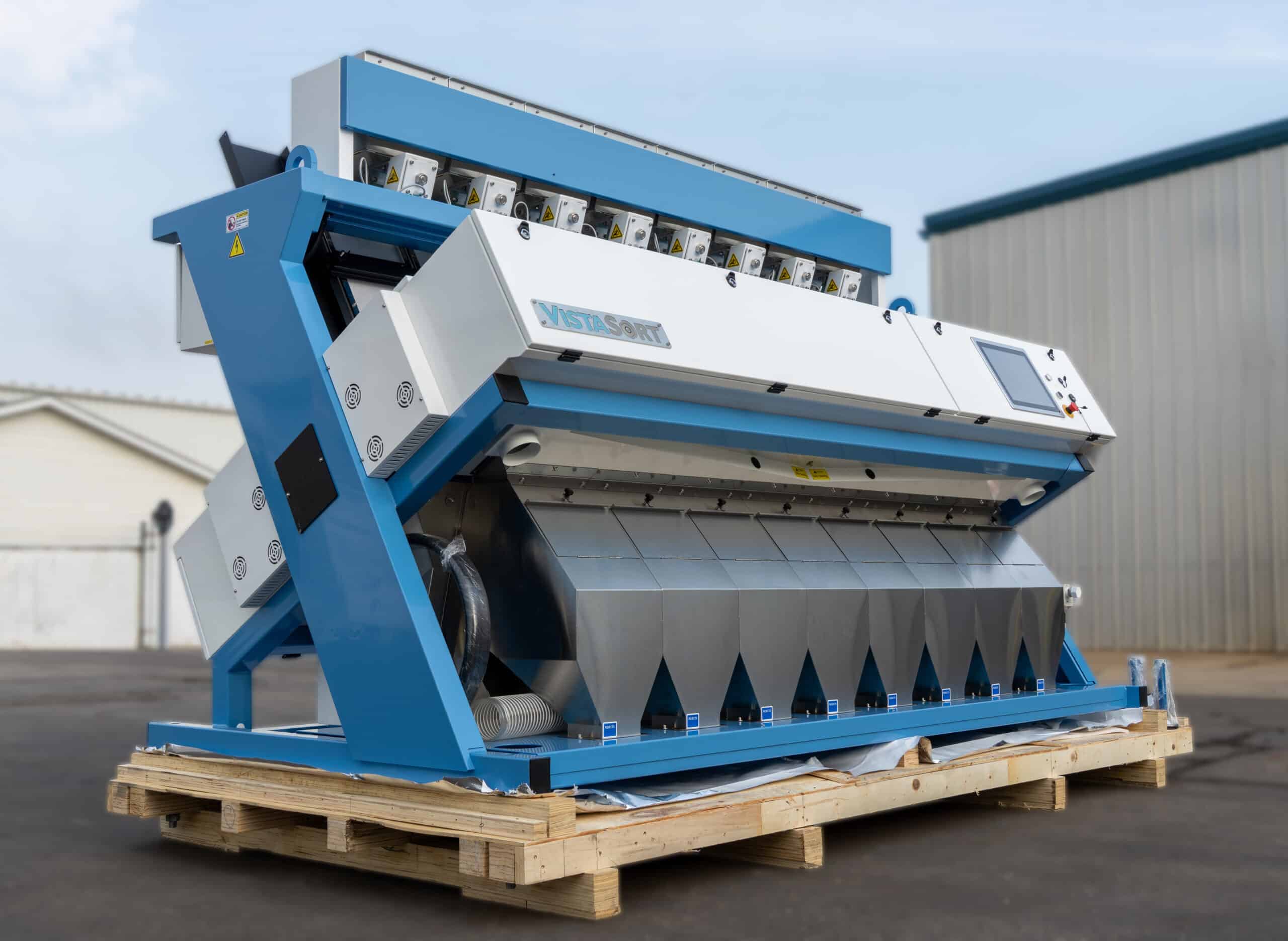 VistaSort 8-Chute optical color sorter, high-volume commercial configuration
