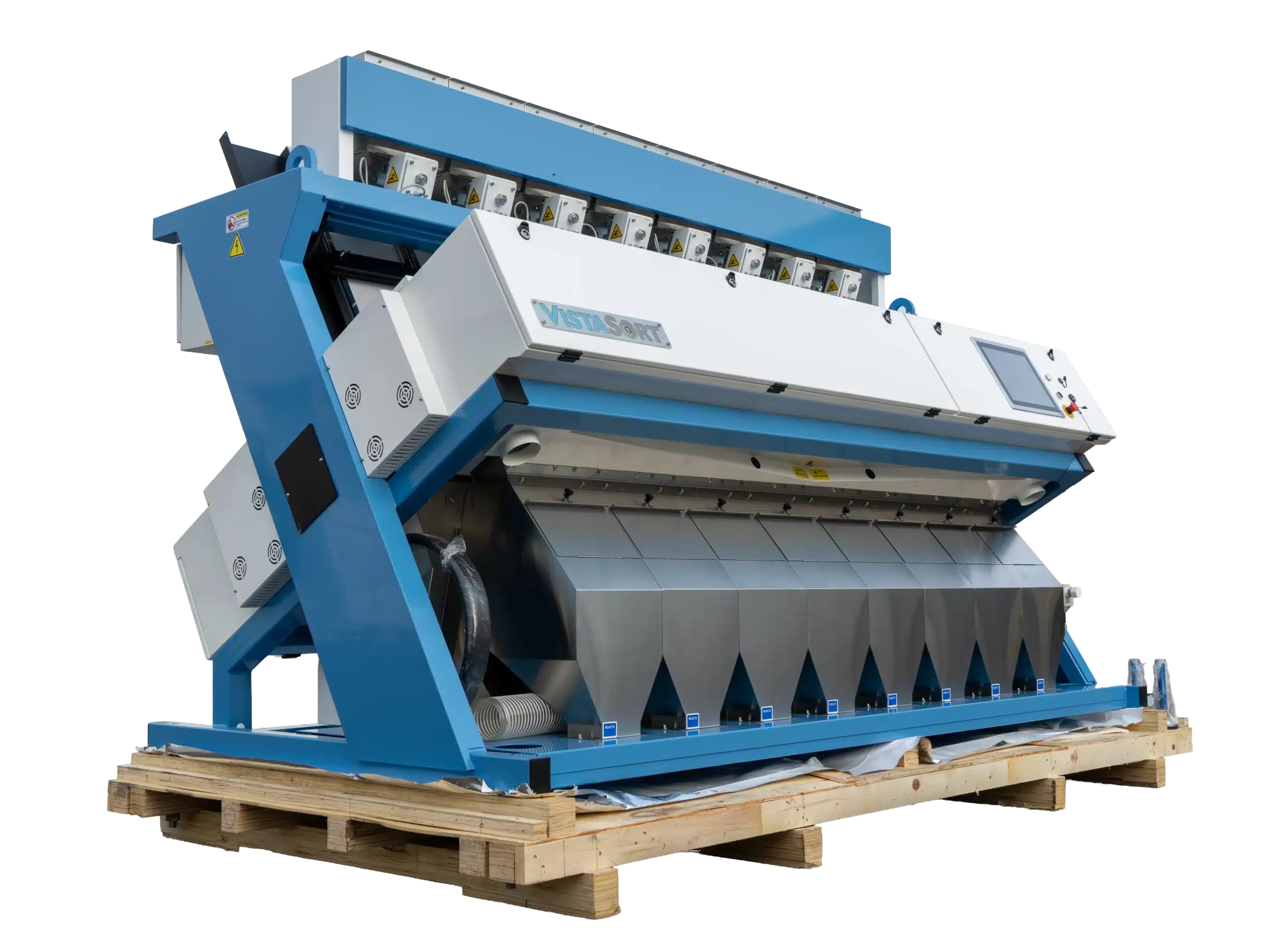 VistaSort 8-Chute optical color sorter for high-volume commercial seed and grain processing