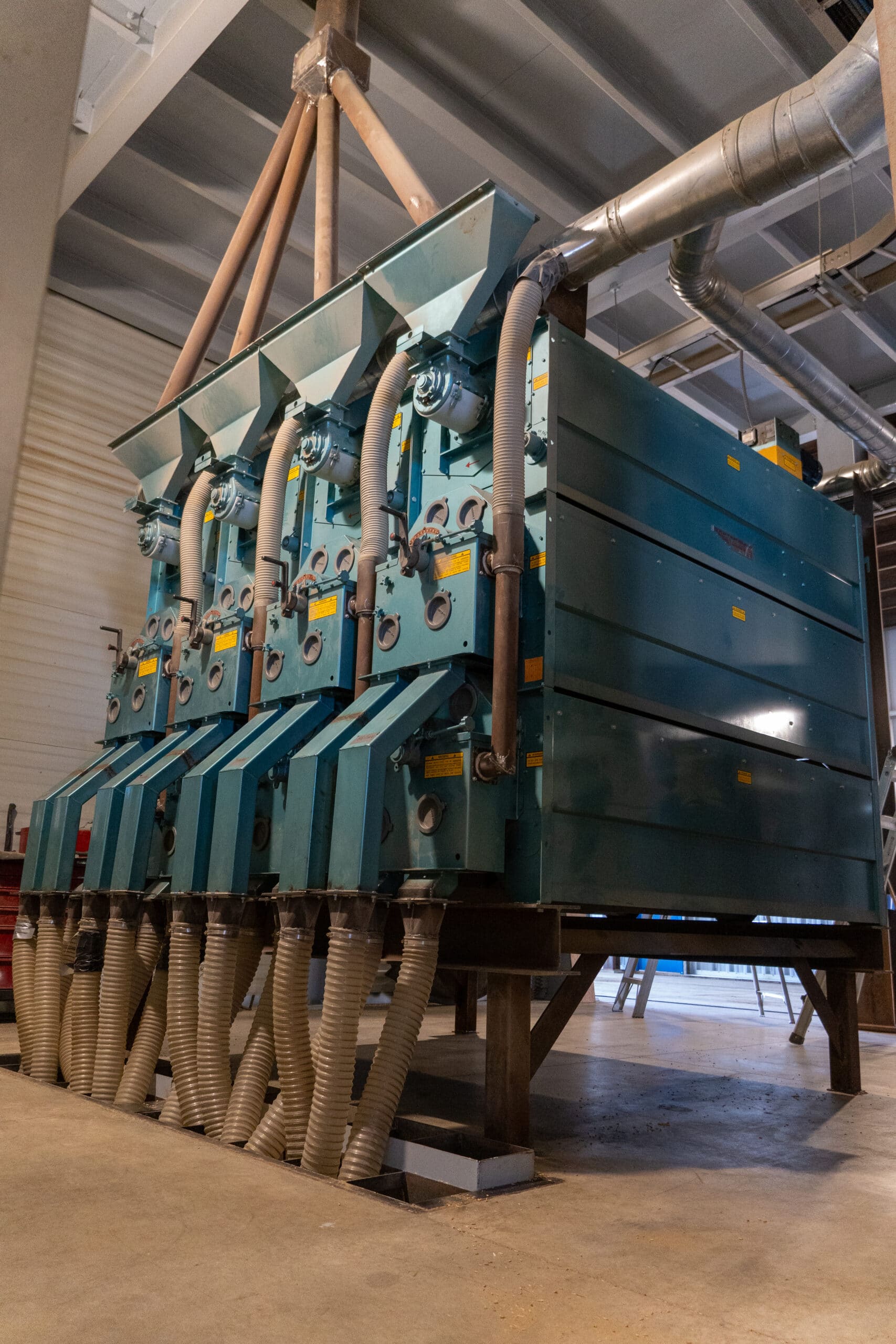 Carter Day Uniflow indent separators installed at Westlock Seed Cleaning Co-op in Westlock, Alberta