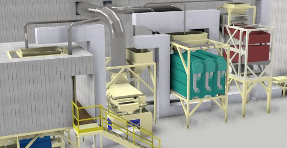 Ellis grain processing facility 3D layout design by Vistasort